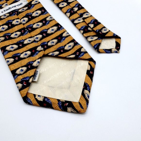 Claiborne 100% Silk Men's Ties For Dress Accessory USA Made Suit Gold Blue Red - Picture 6 of 7